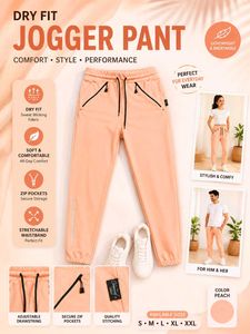 Peach Dry Fit Jogger Pants🌸✨