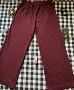Maroon Wide Leg Pants
