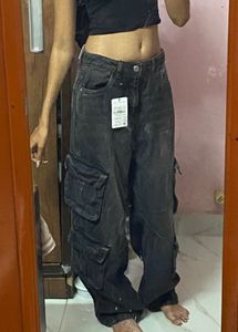 Grey Cargo Jeans