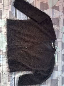 Black Fuzzy Cardigan