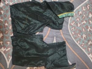 Elegant Black &amp; Mint Green Embroidered Saree