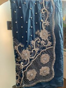 SALE!! Royal Pearl Beaded Embellished Grey Saree