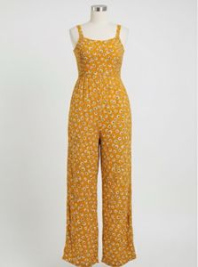 Yellow Floral Print Jumpsuit