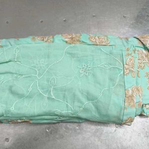 Butter Print Embroidered Dress Material Set