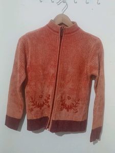 Vintage Floral Zip-Up Cardigan