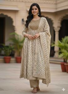 Partywear Nayra Cut 3 Piece Kurta Set
