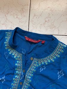 Blue Embroidered Kurta