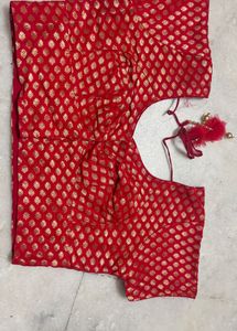 Red & Gold Brocade Blouse