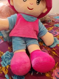 Adorable Plush Doll with Pink Outfit