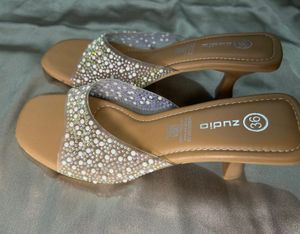 Sparkling Embellished Flat Sandals