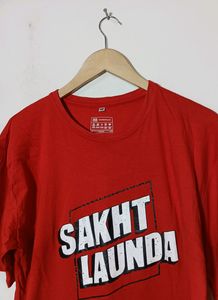 Oversized Red Printed T-Shirt (Men)