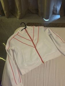 Westside White &amp; Coral Track Jacket
