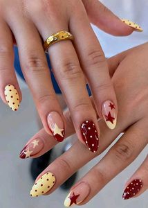 Chic Star&amp;Dot Handmade Press-On Nails with high