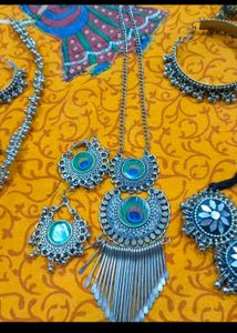 Boho Oxidized Silver Jewellery Set
