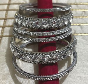 Sparkling Crystal Bangles Set