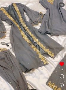 Grey Embroidered Kurta Set