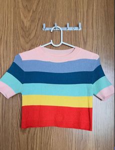 Striped Rainbow Crop Top