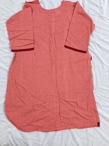 Stylish Embroidered Peach Kurta