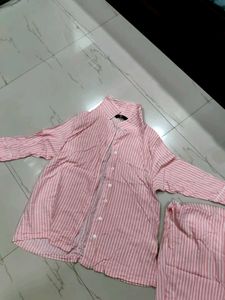 Pink Striped Pajama Set