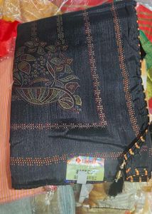 Elegant Saree with  Embroidery and different look