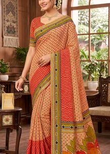 Saree Orange 🟠mix Multi Clr