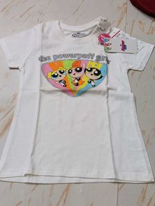 6-8 year Powerpuff Girls White Tee