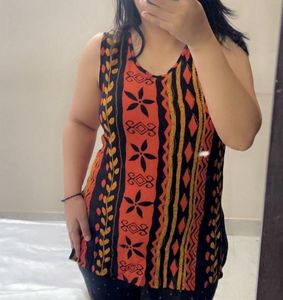 Boho Tribal Print Sleeveless Top
