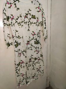 White Printed Kurti
