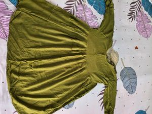 Olive Green Embroidered Kurti