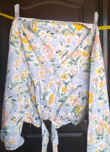 Floral Tie-Front Blouse