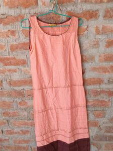 Aurelia Peach Striped Sleeveless Top