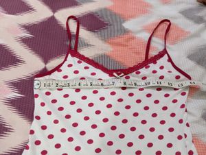 White Polka Dot Cami Top
