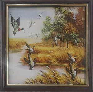 Go Hooked Framed Duck  Art Wall Painting
