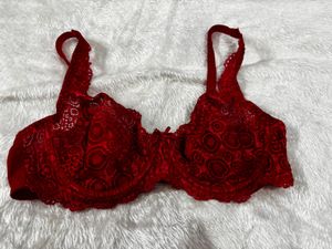Elegant Red Lace Bra