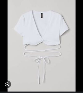 H&amp;M Tie Detail Top