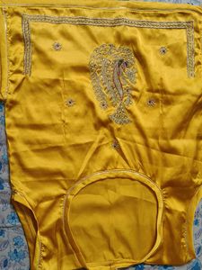 Yellow Embroidered rajasthani poshak