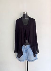 Black Open Front shrug-2