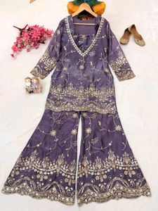 Embroidered Silk Blouse Dress