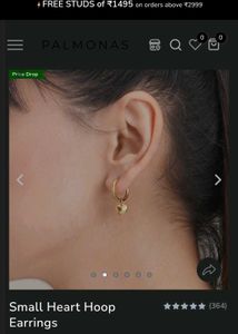 PALMONAS Gold Heart Hoop Earrings