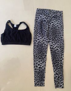 Leopard Print Leggings & Sports Bra Set