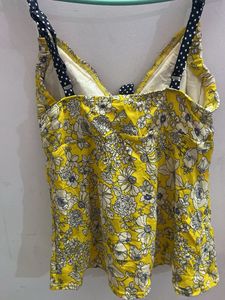 Yellow Floral Bikini Top