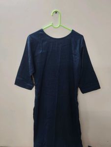 Embroidered Navy Blue Kurti