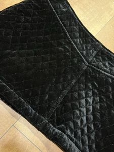 Black Quilted Velvet Ultra Mini Skirt