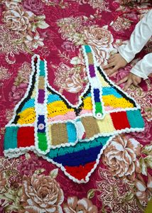 open blouse handstich multi colour