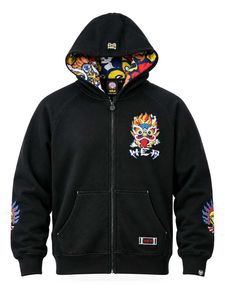 Dragon Embroidered Zip-Up Hoodie