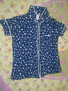 Cozy Star Print Pajama Top