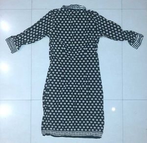 🟦🤍 Dark Blue &amp; White Printed Kurta 🤍🟦