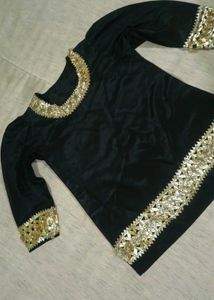 Luxury Satin Lehenga with Heavy Gota Patti Work