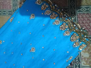 Sky Blue Heavy Dupatta