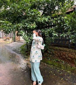 Stylish Flower Printed Farsi Kurta Set